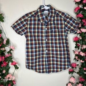 Carter’s Green/Red Plaid Short Sleeve Shirt Boys 3T Casual Walking School